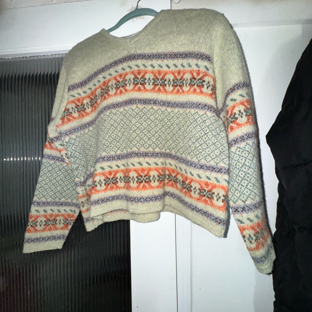 Cozy Multicolor Patterned Sweater Edinburgh made in Scotland.